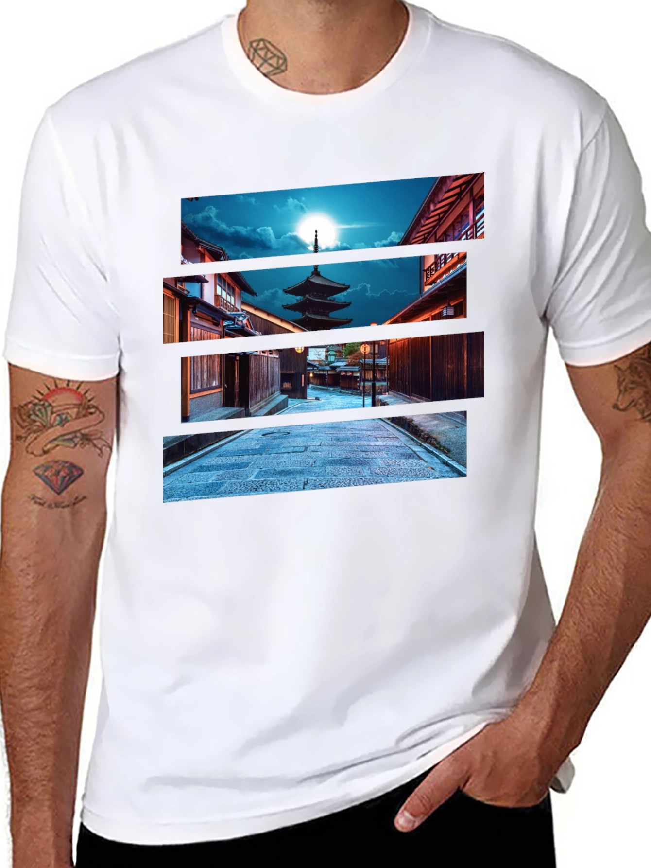 Japanese Pagoda Night T-Shirt