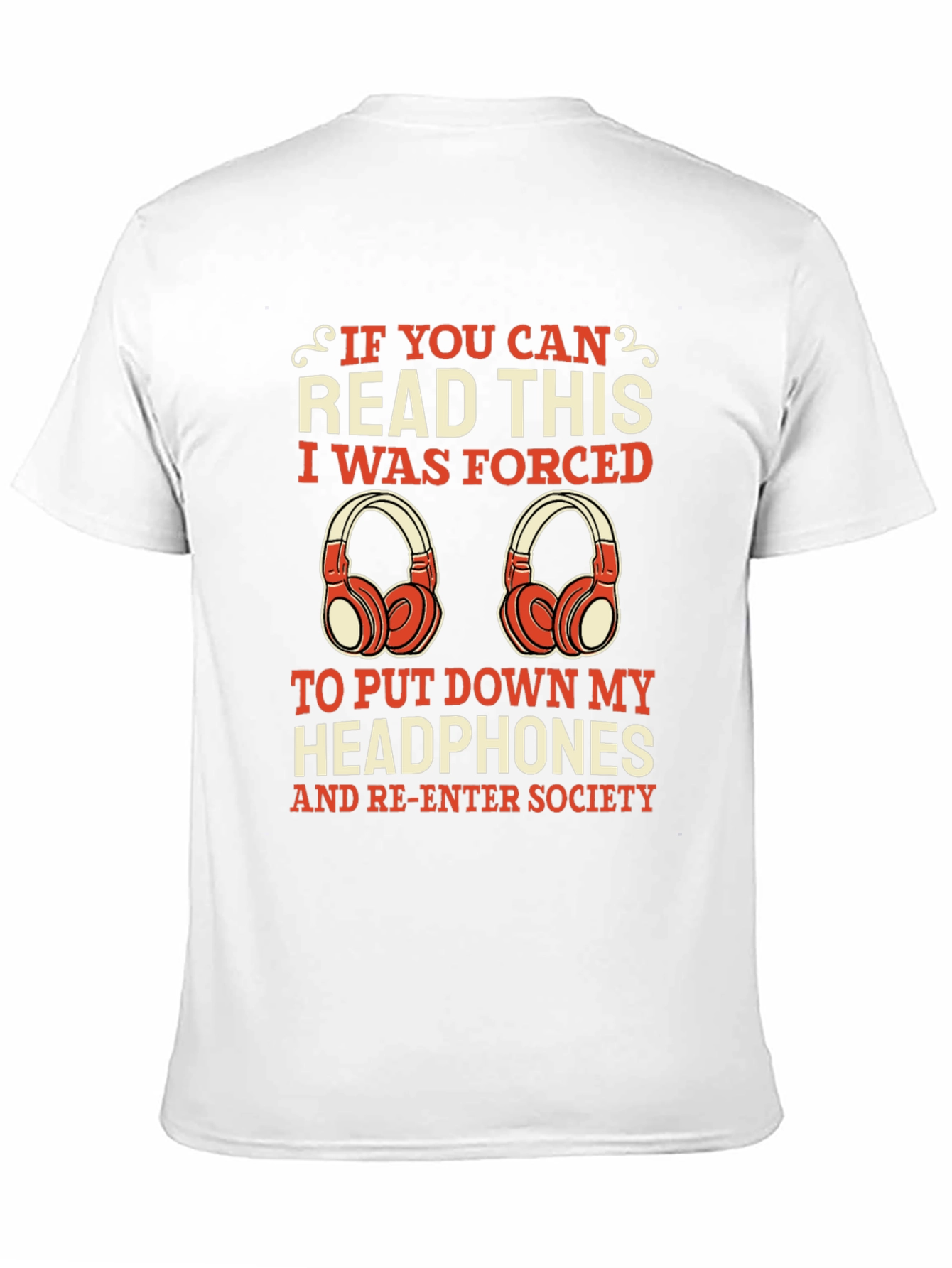 Funny Headphone Lover Tee - Forced to Socialize!