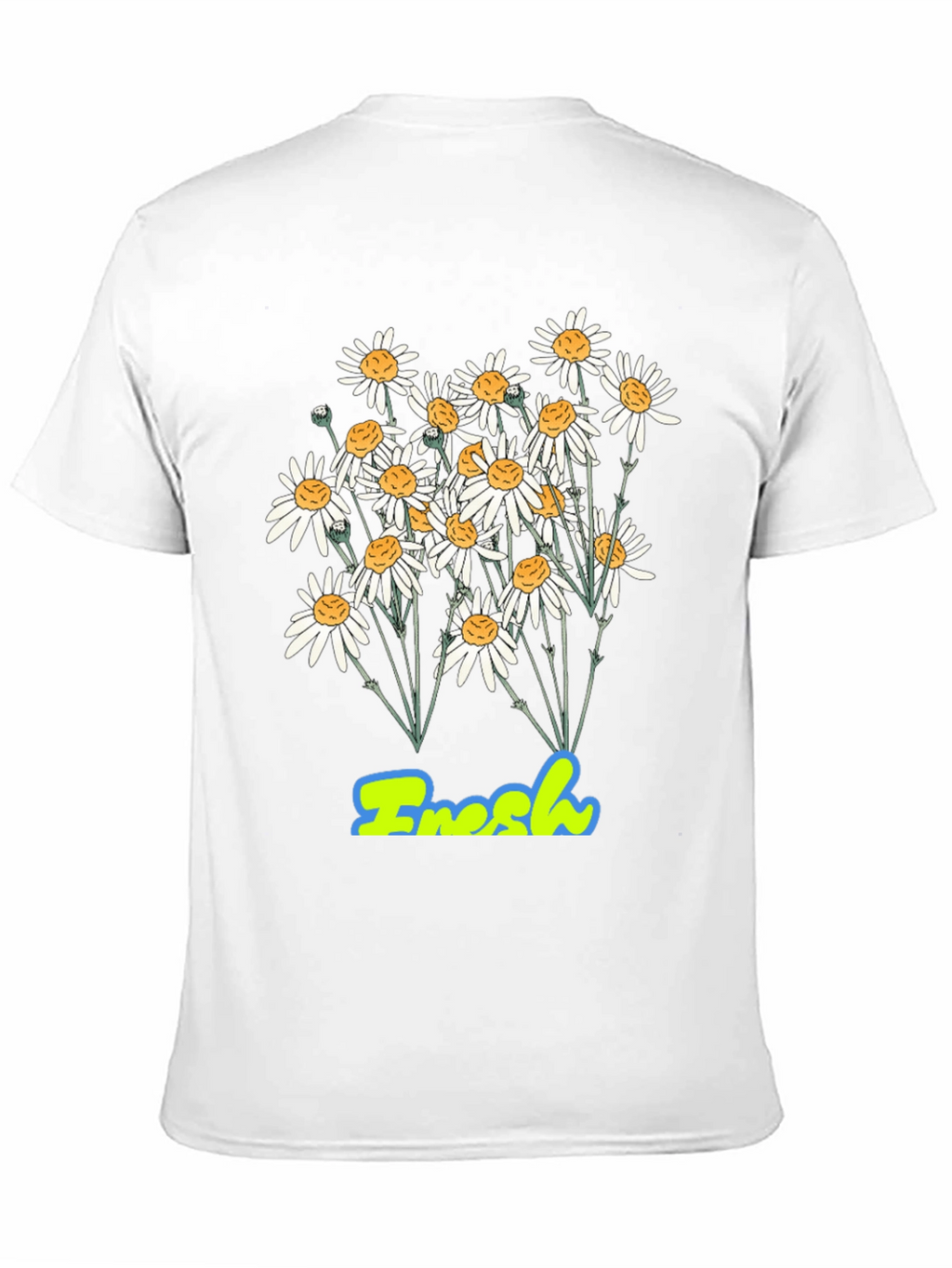Fresh Daisy Graphic Print Black T-Shirt