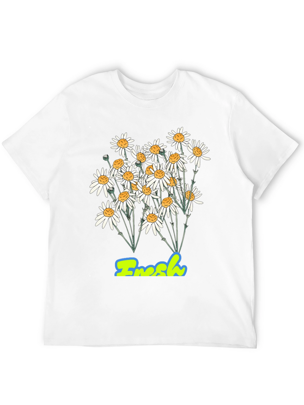 Fresh Daisy Graphic Print Black T-Shirt