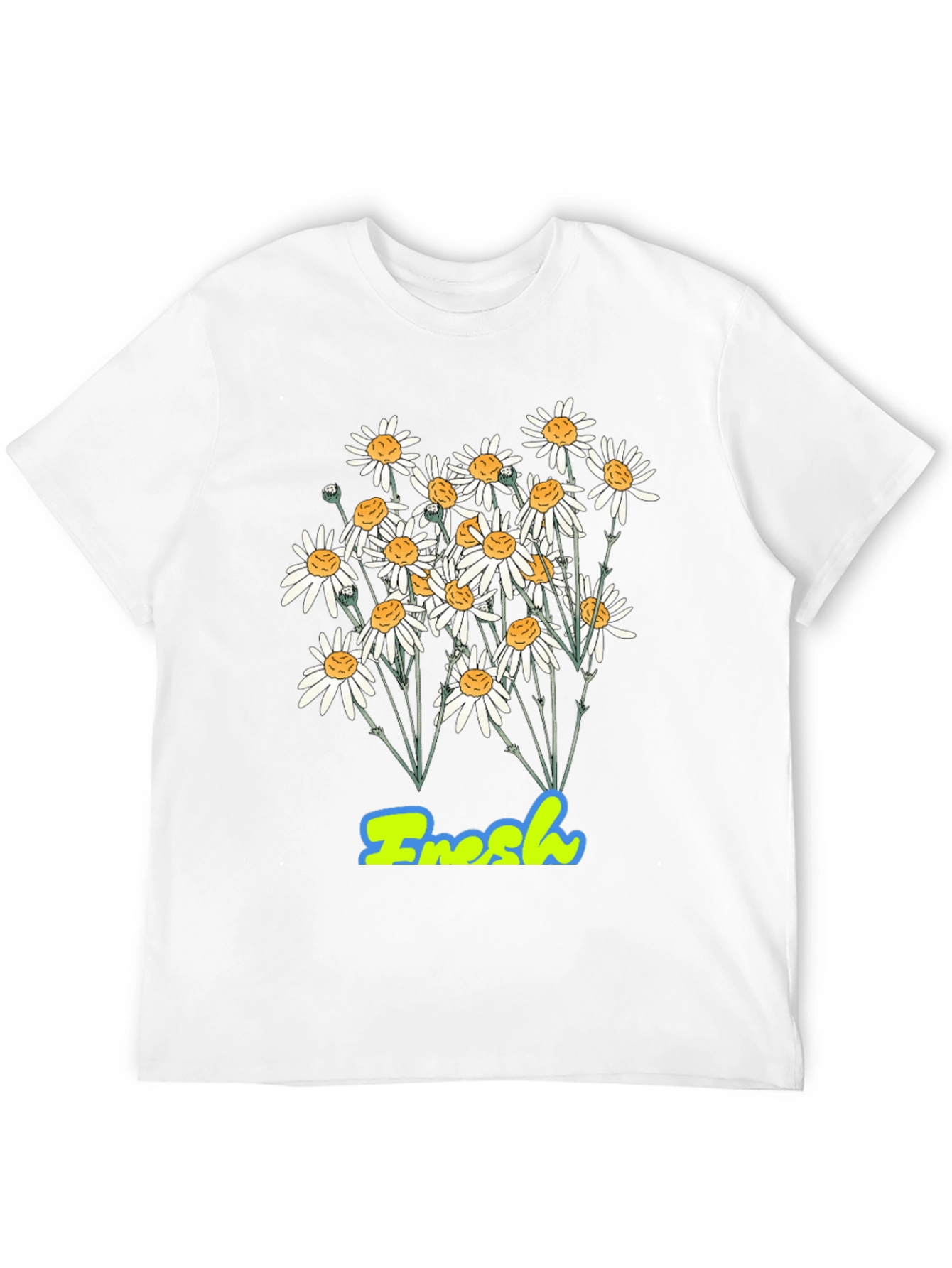 Fresh Daisy Graphic Print Black T-Shirt
