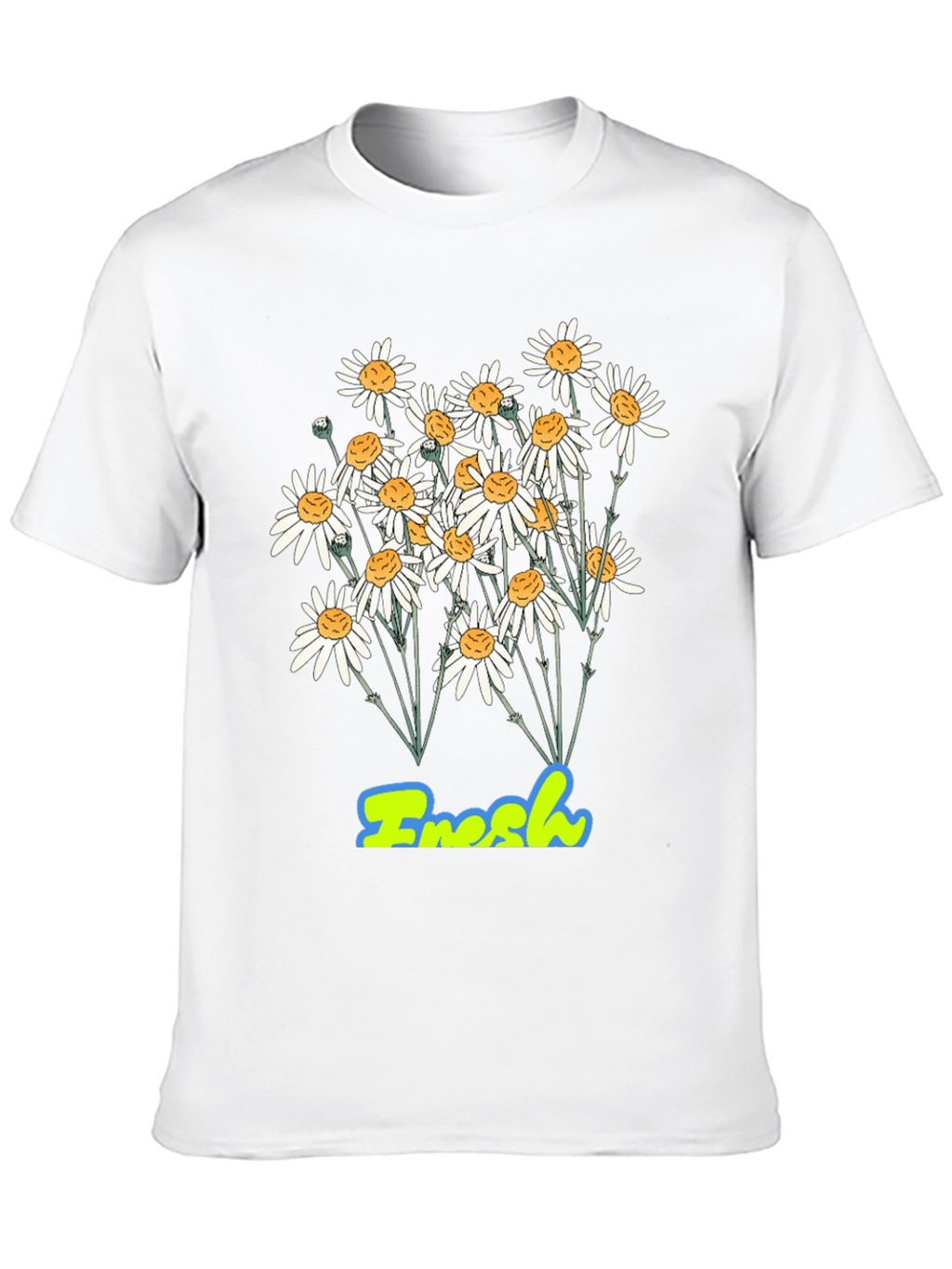 Fresh Daisy Graphic Print Black T-Shirt