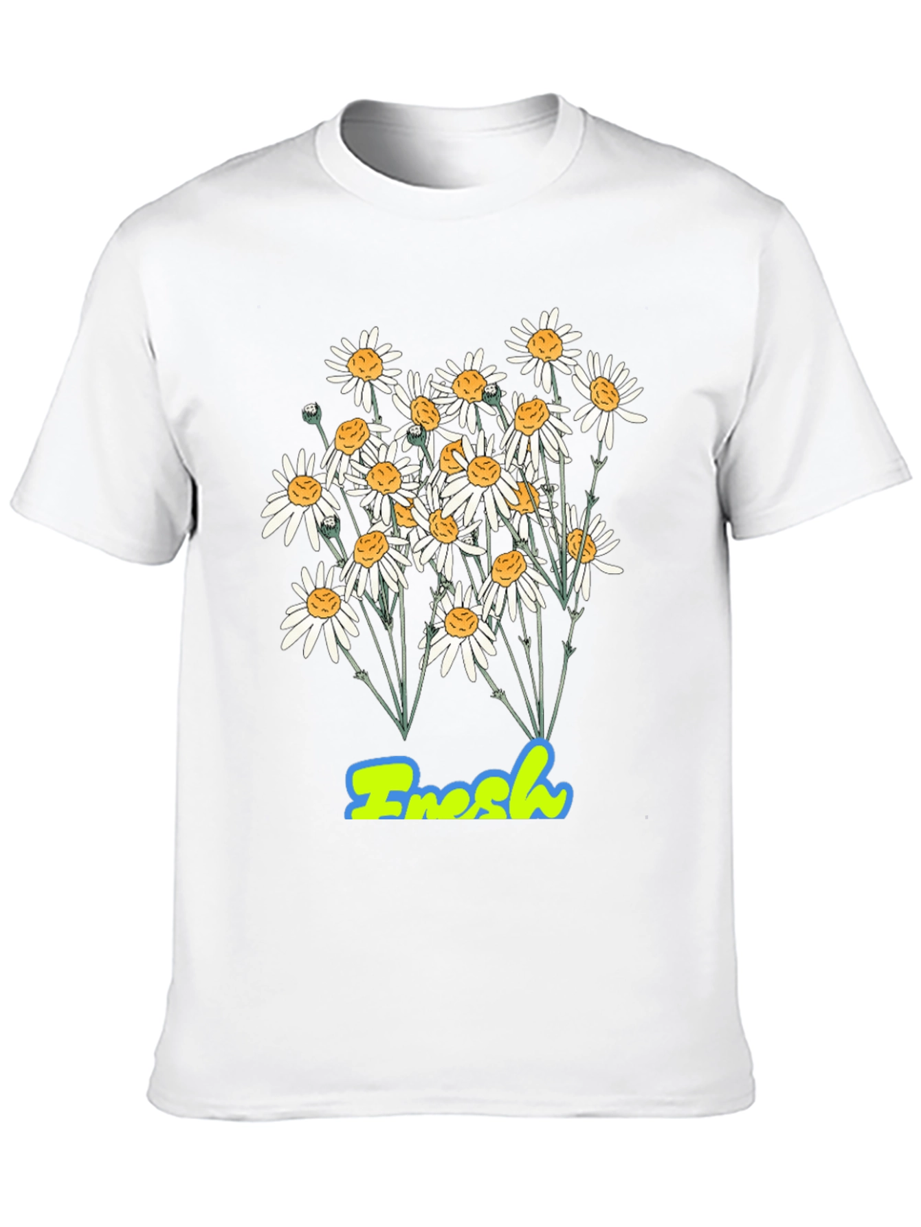 Fresh Daisy Graphic Print Black T-Shirt