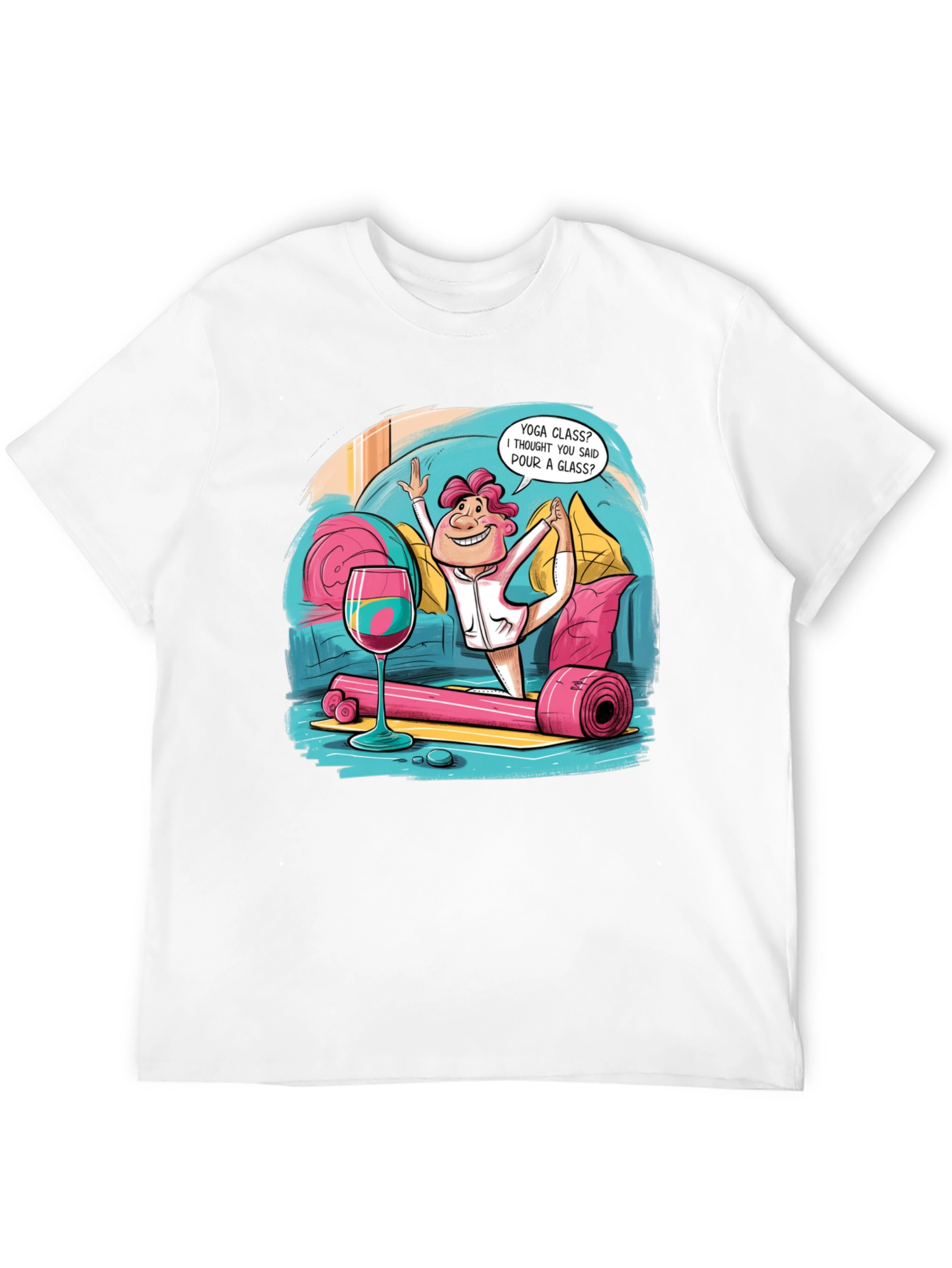 Yoga & Wine Funny T-Shirt