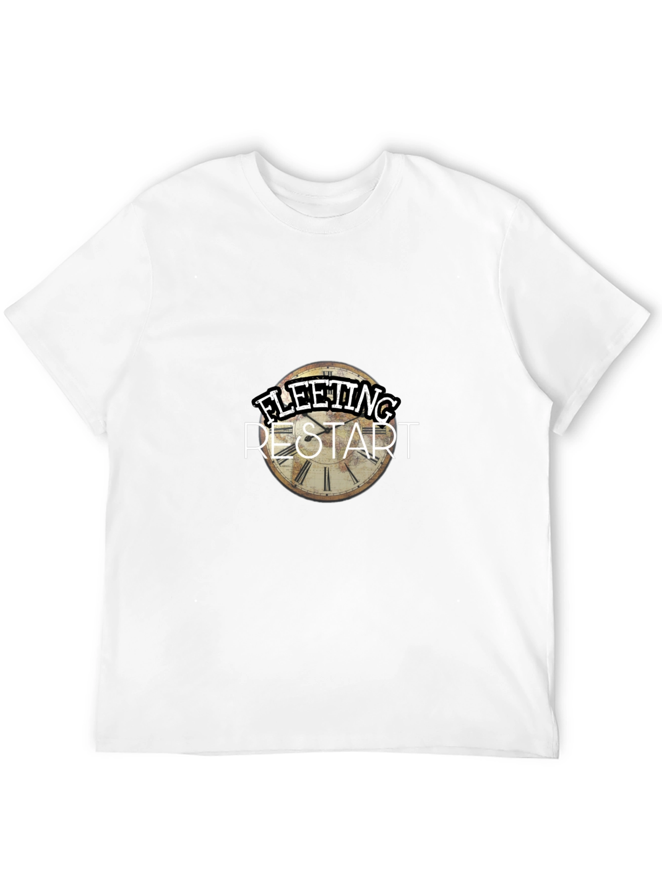 Fleeting Restart Graphic Print Black T-Shirt