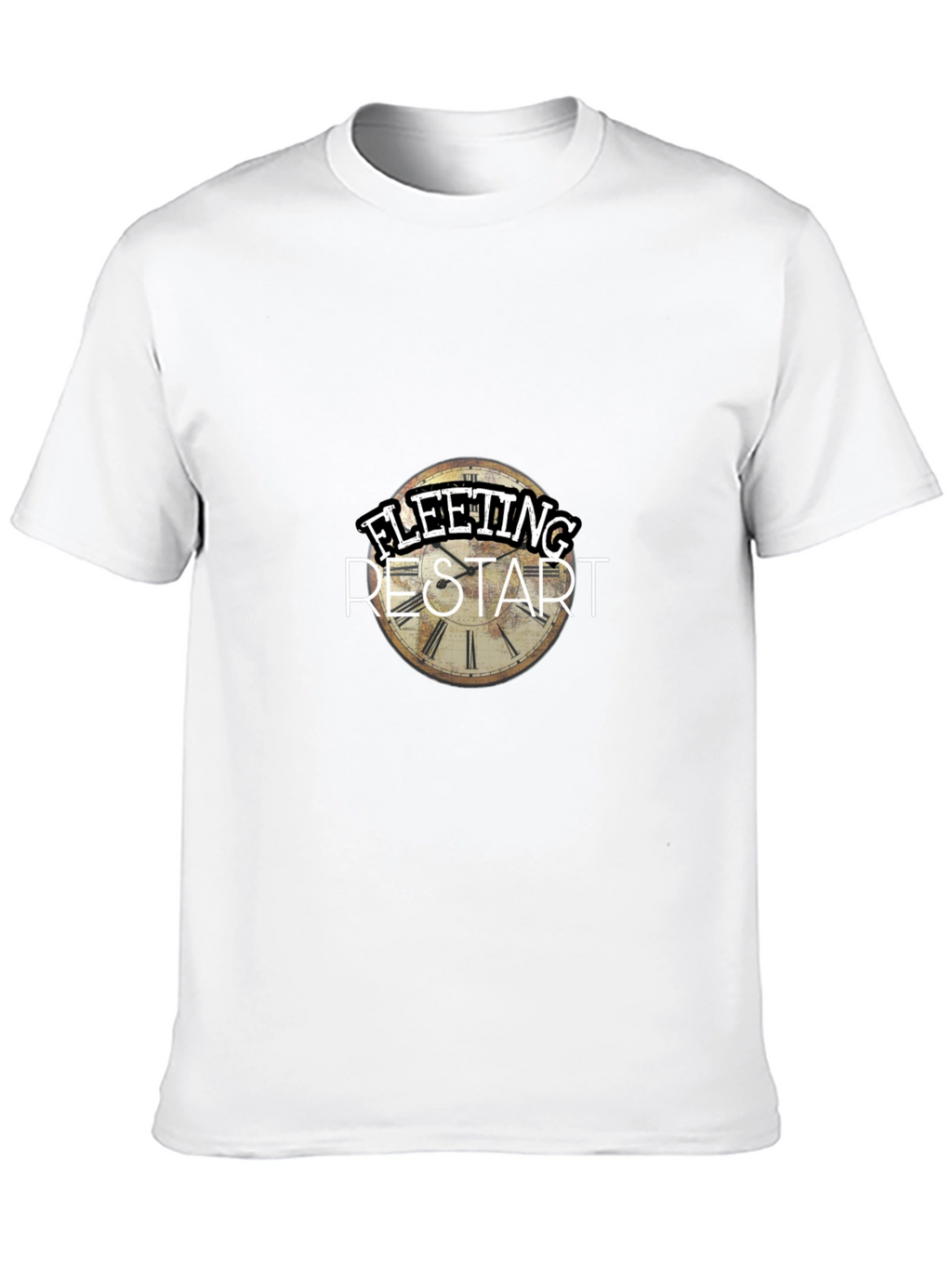 Fleeting Restart Graphic Print Black T-Shirt