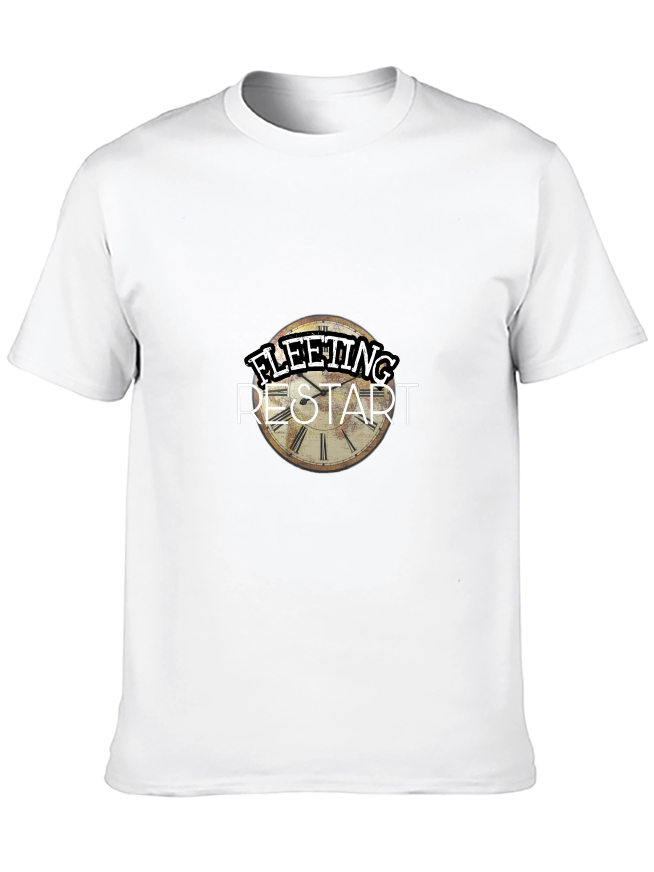 Fleeting Restart Graphic Print Black T-Shirt