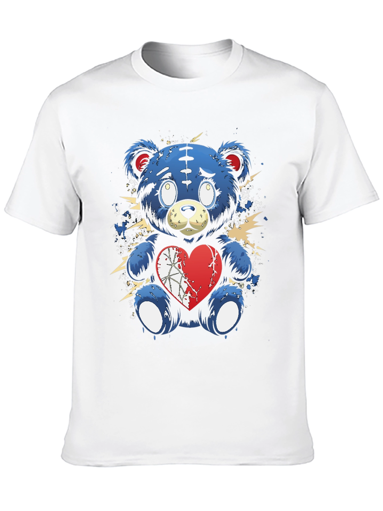 Broken Heart Teddy Bear Graphic Tee - Black