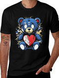 Broken Heart Teddy Bear Graphic Tee - Black