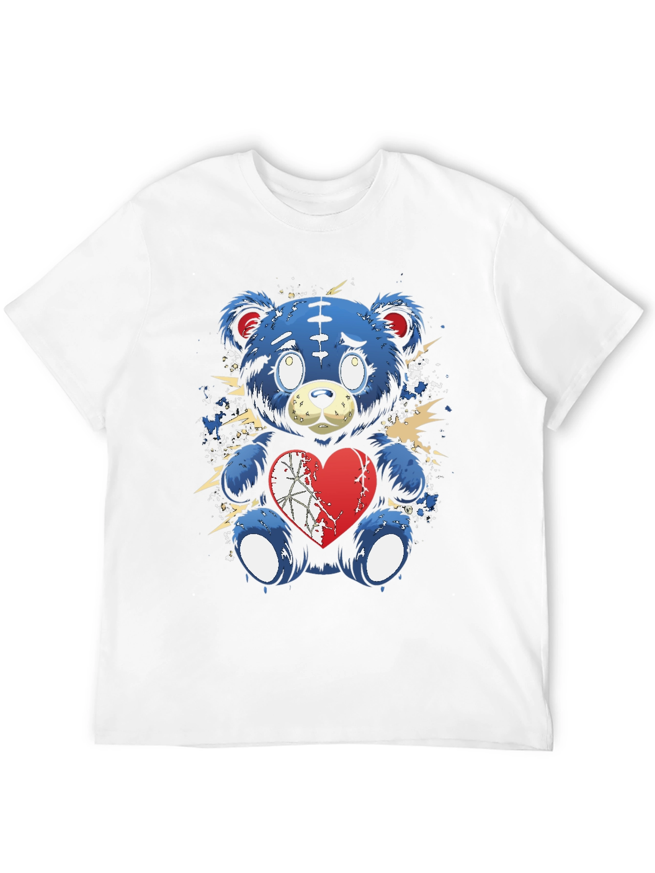 Broken Heart Teddy Bear Graphic Tee - Black