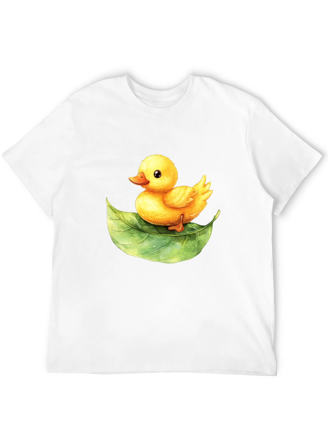 Cute Duckling on Leaf Graphic Tee