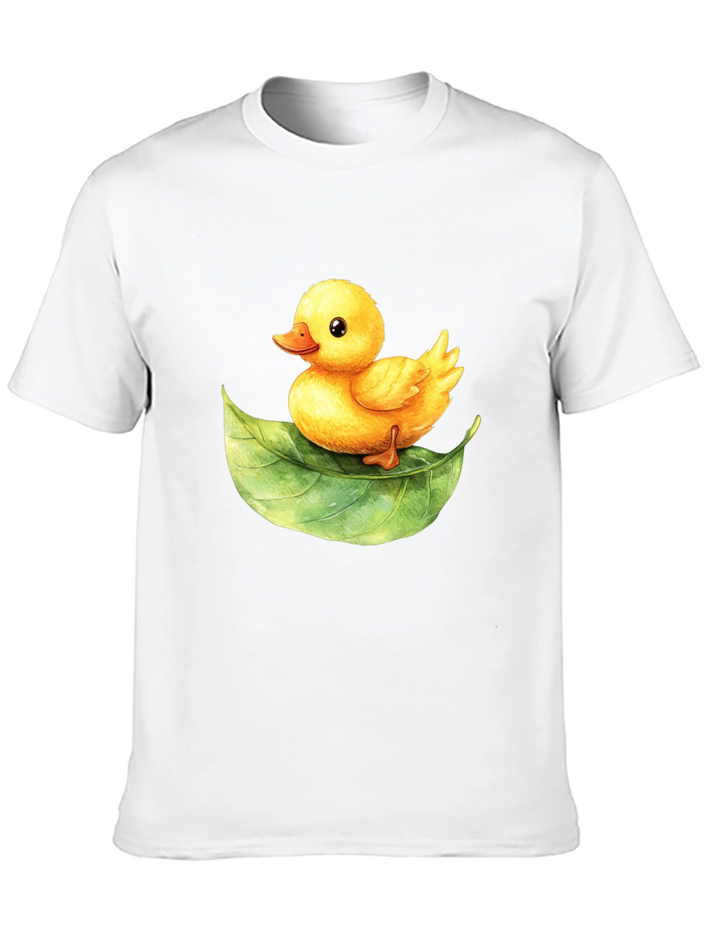 Cute Duckling on Leaf Graphic Tee
