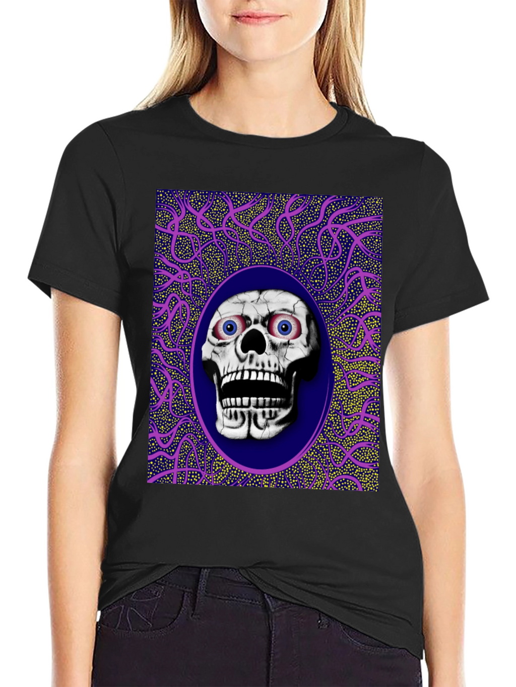 Skull Graphic Print Crew Neck T-Shirt