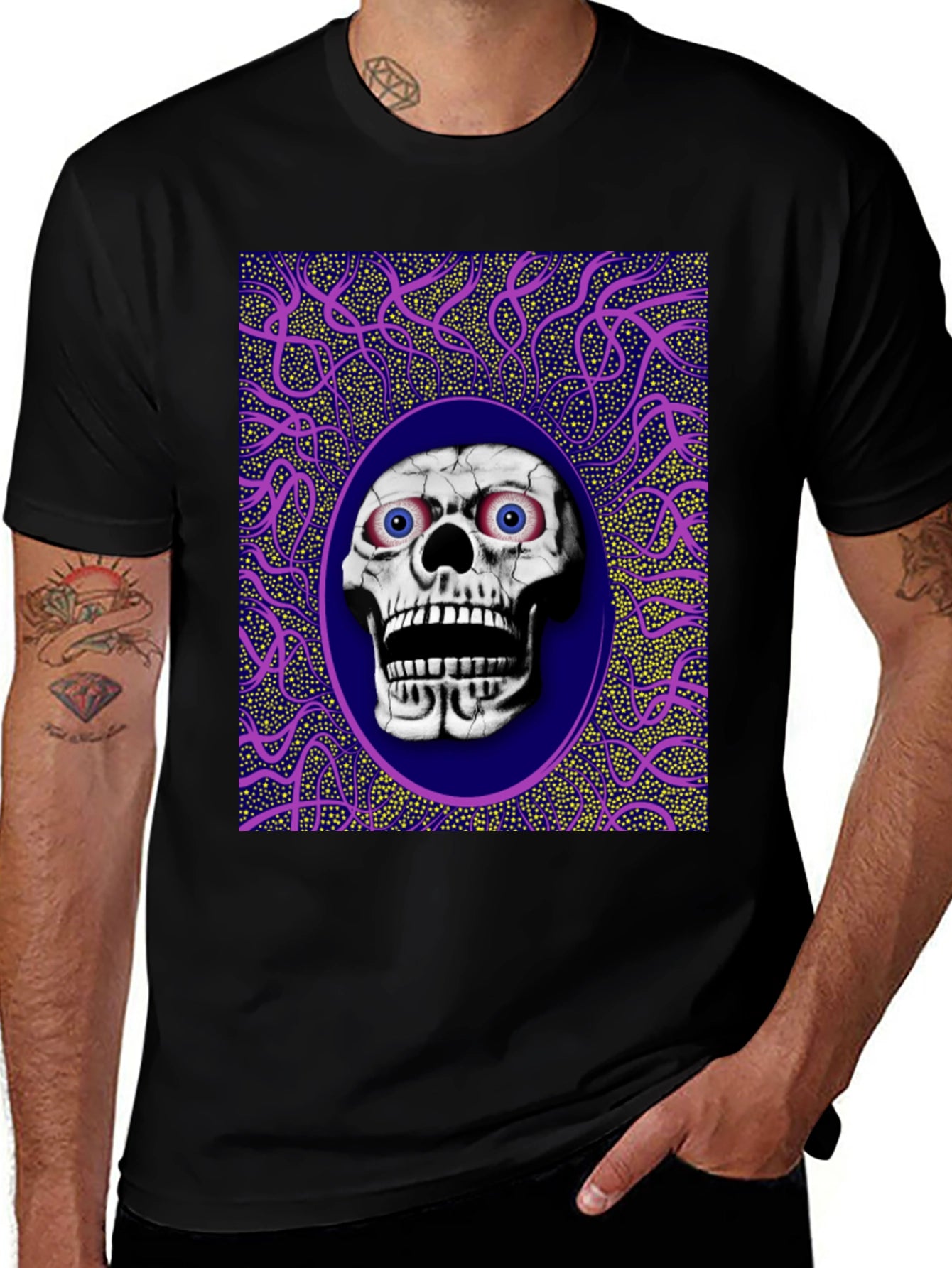 Skull Graphic Print Crew Neck T-Shirt