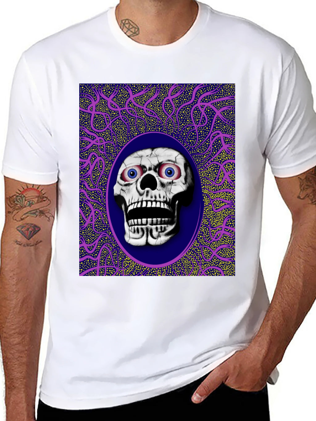 Skull Graphic Print Crew Neck T-Shirt