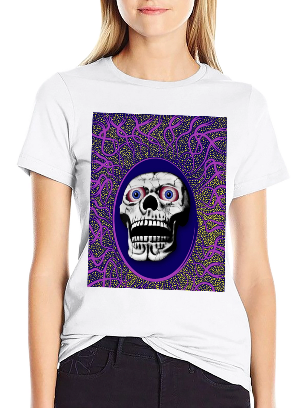 Skull Graphic Print Crew Neck T-Shirt