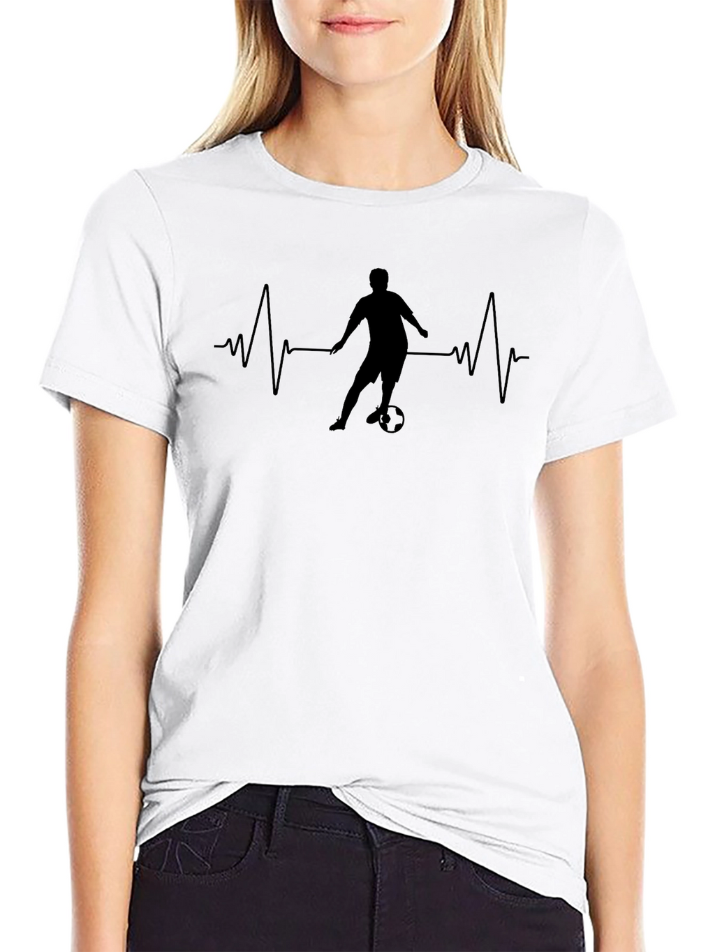 Soccer Heartbeat T-Shirt - Passionate Football Tee