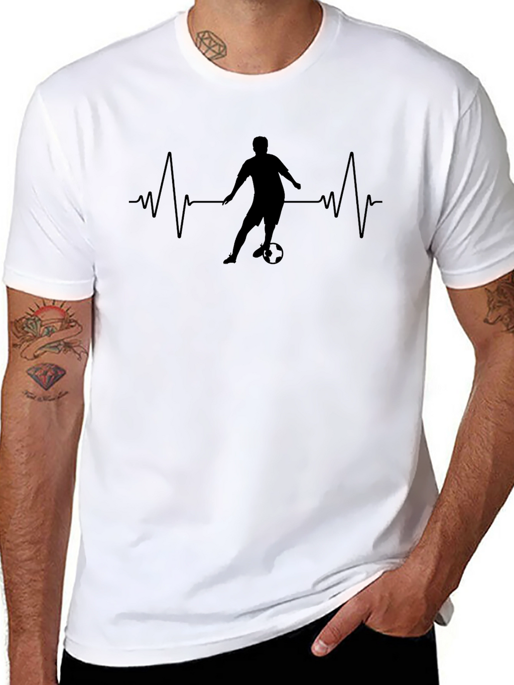 Soccer Heartbeat T-Shirt - Passionate Football Tee