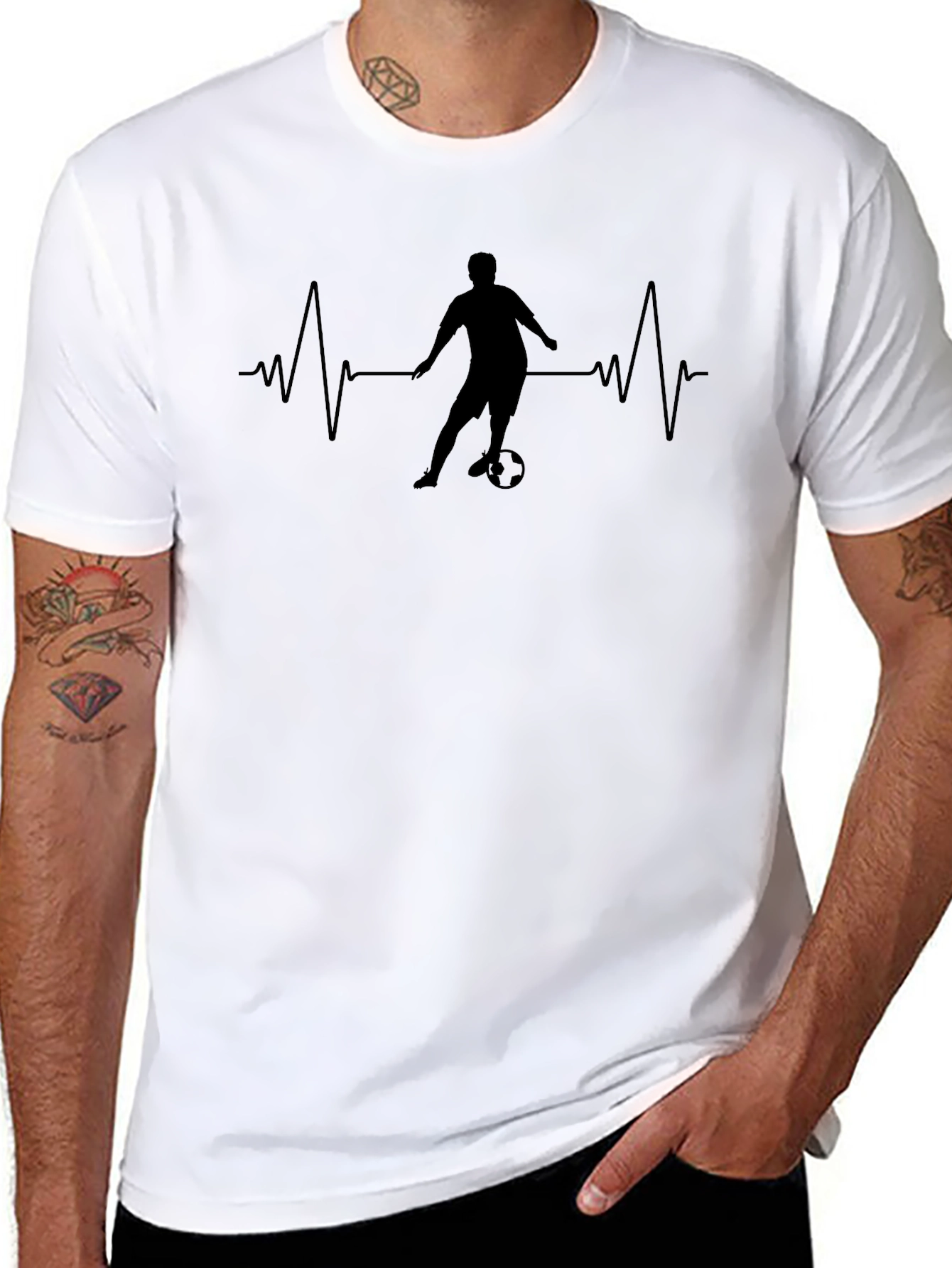 Soccer Heartbeat T-Shirt - Passionate Football Tee