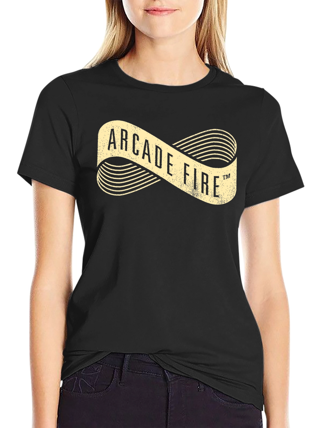 Arcade Fire Graphic Print Black T-Shirt