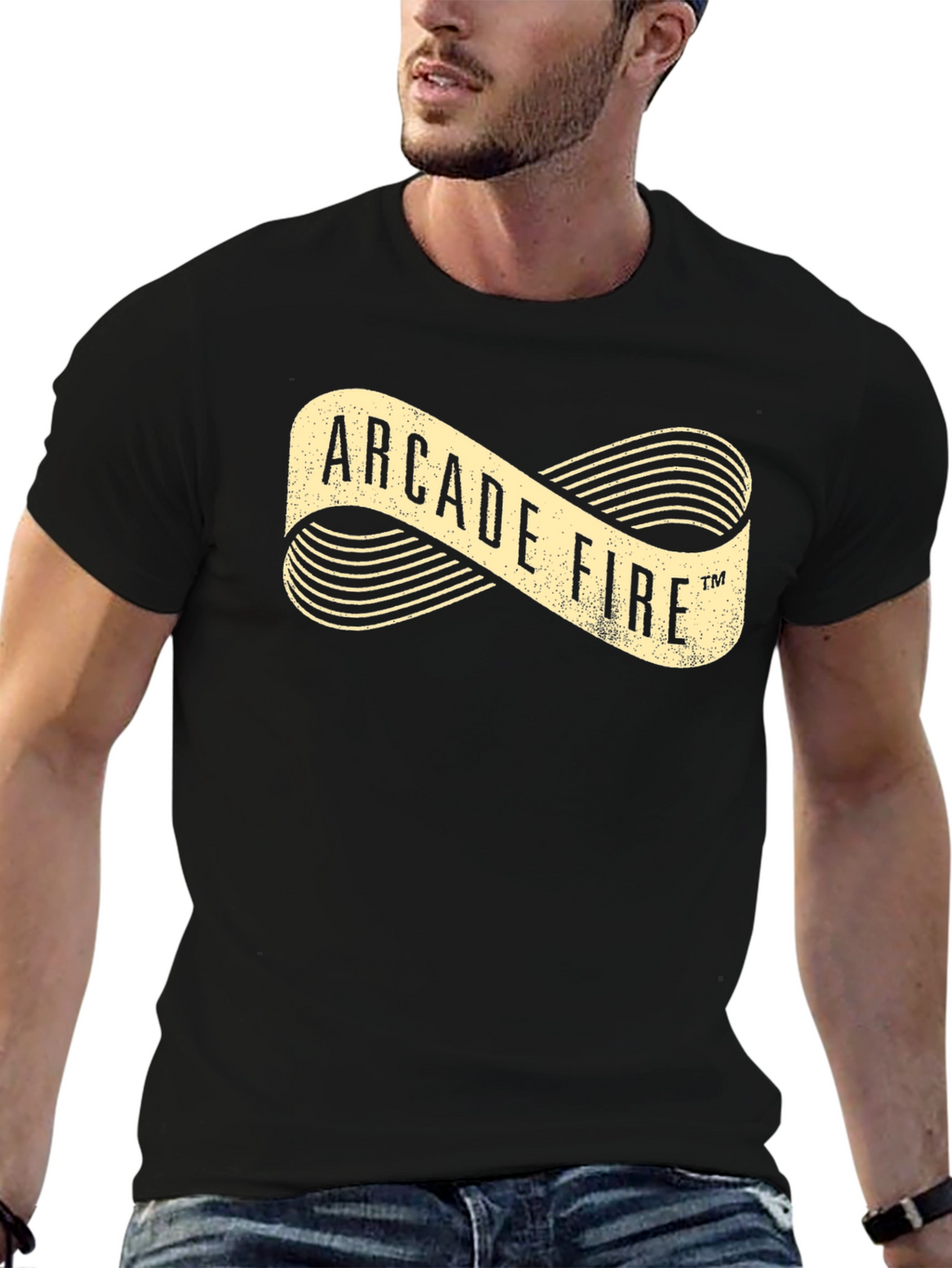 Arcade Fire Graphic Print Black T-Shirt