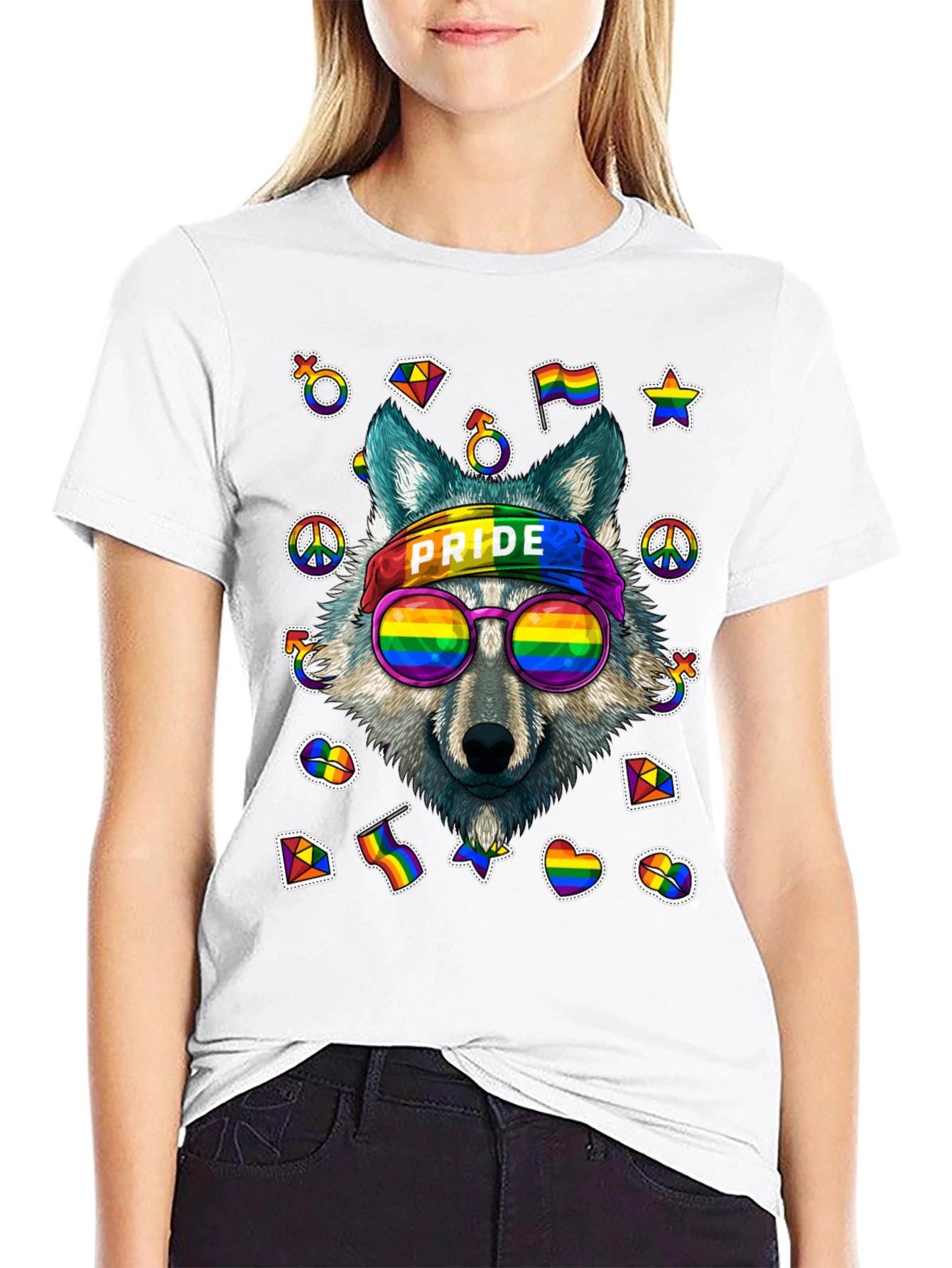 Pride Wolf Graphic Tee - LGBTQ+ Support Shirt