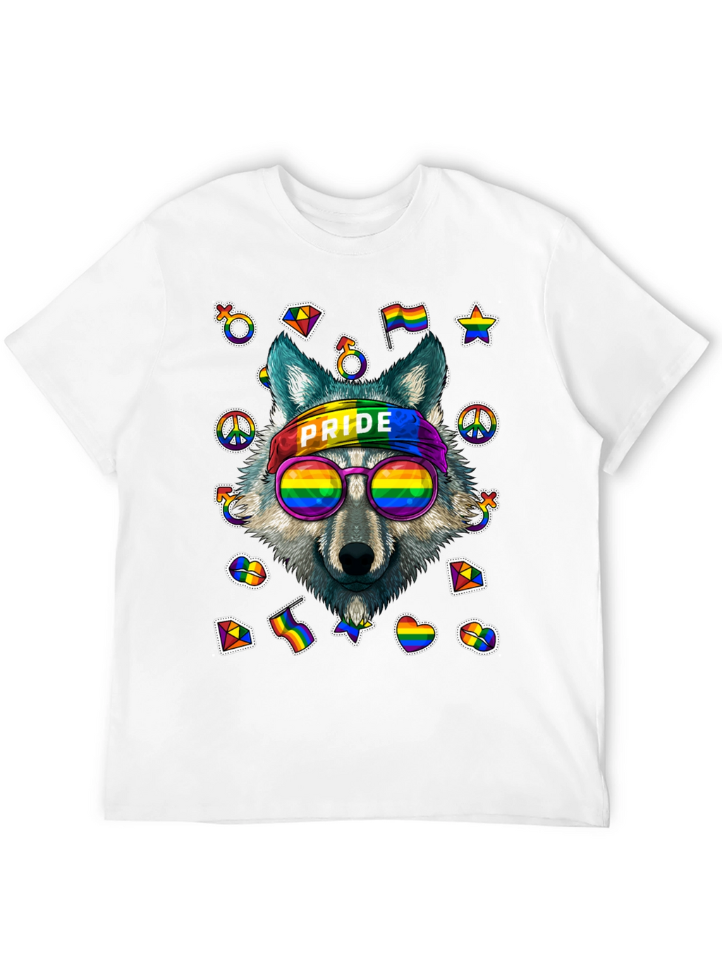 Pride Wolf Graphic Tee - LGBTQ+ Support Shirt