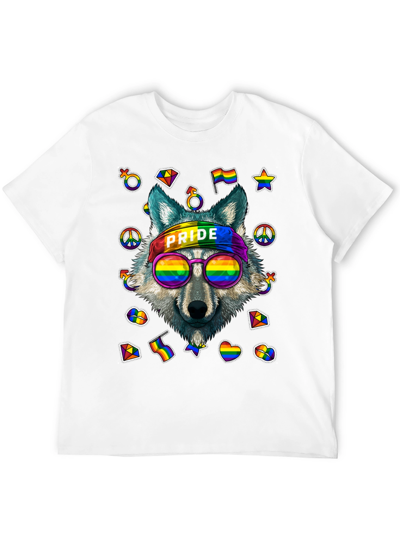 Pride Wolf Graphic Tee - LGBTQ+ Support Shirt