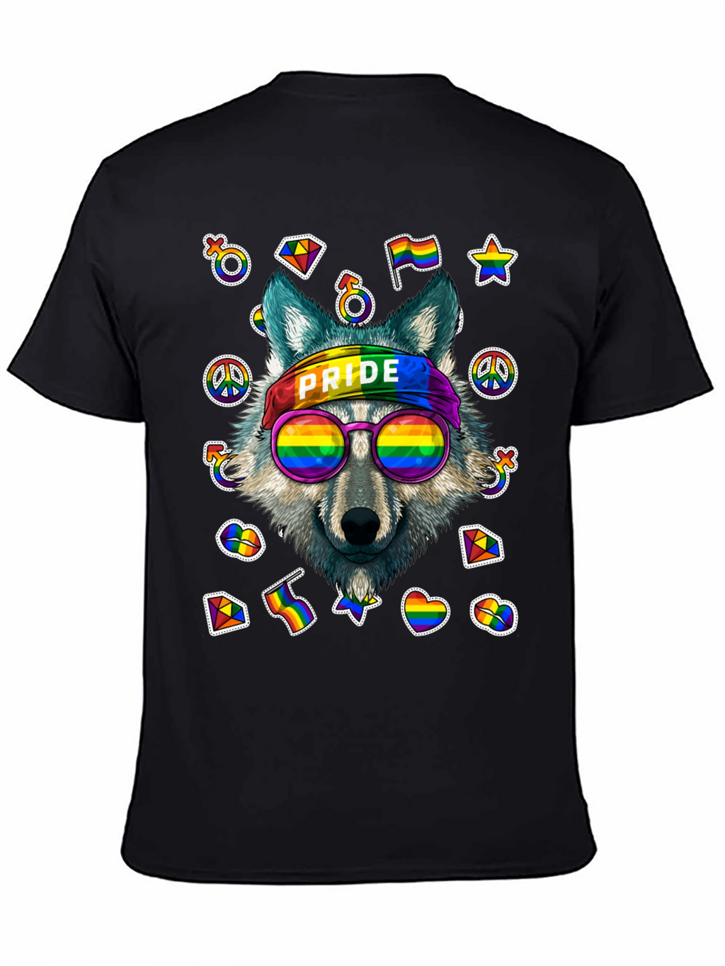 Pride Wolf Graphic Tee - LGBTQ+ Support Shirt