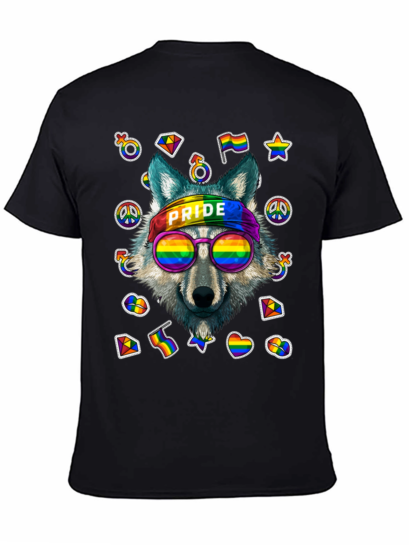 Pride Wolf Graphic Tee - LGBTQ+ Support Shirt