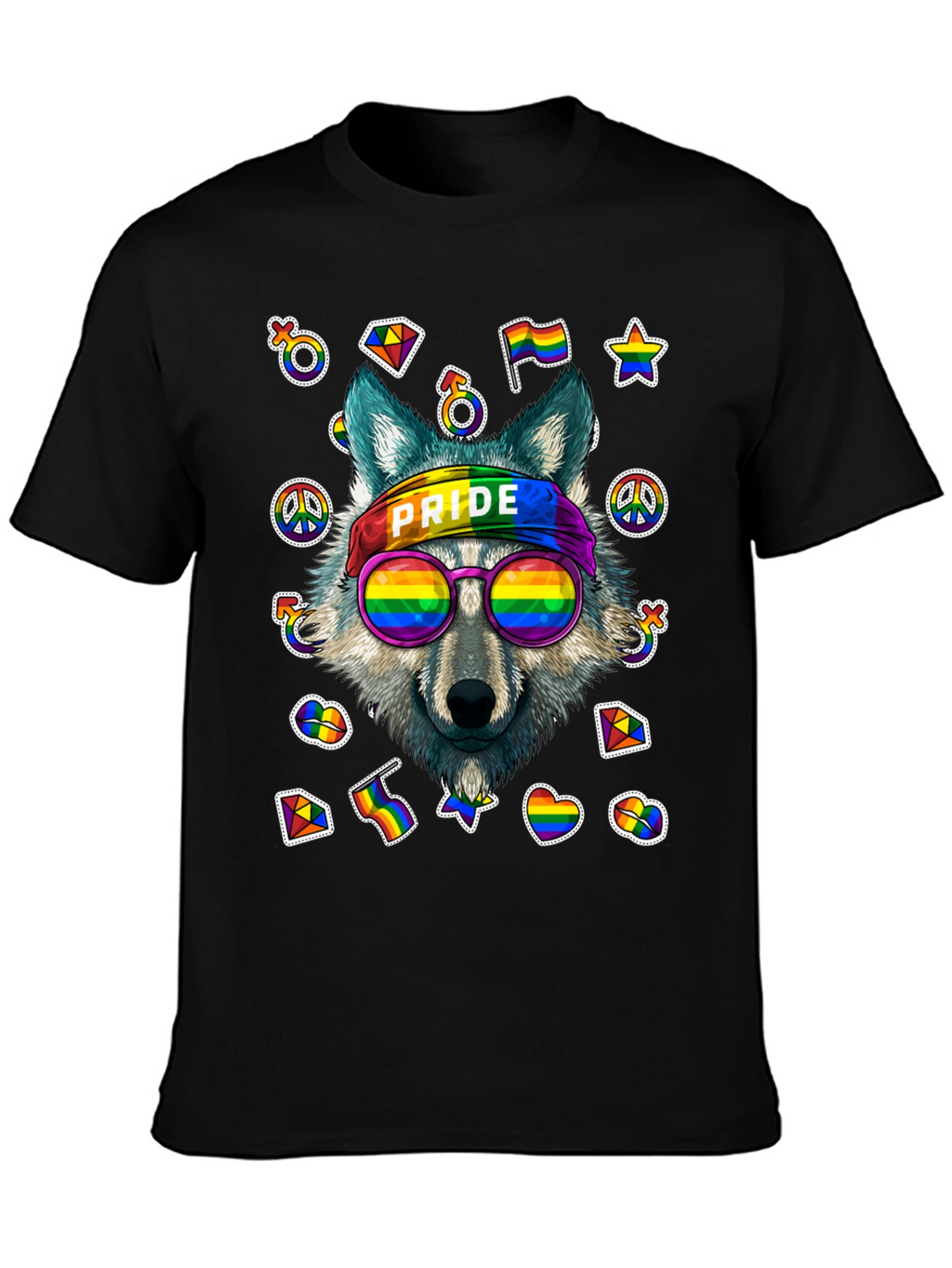 Pride Wolf Graphic Tee - LGBTQ+ Support Shirt
