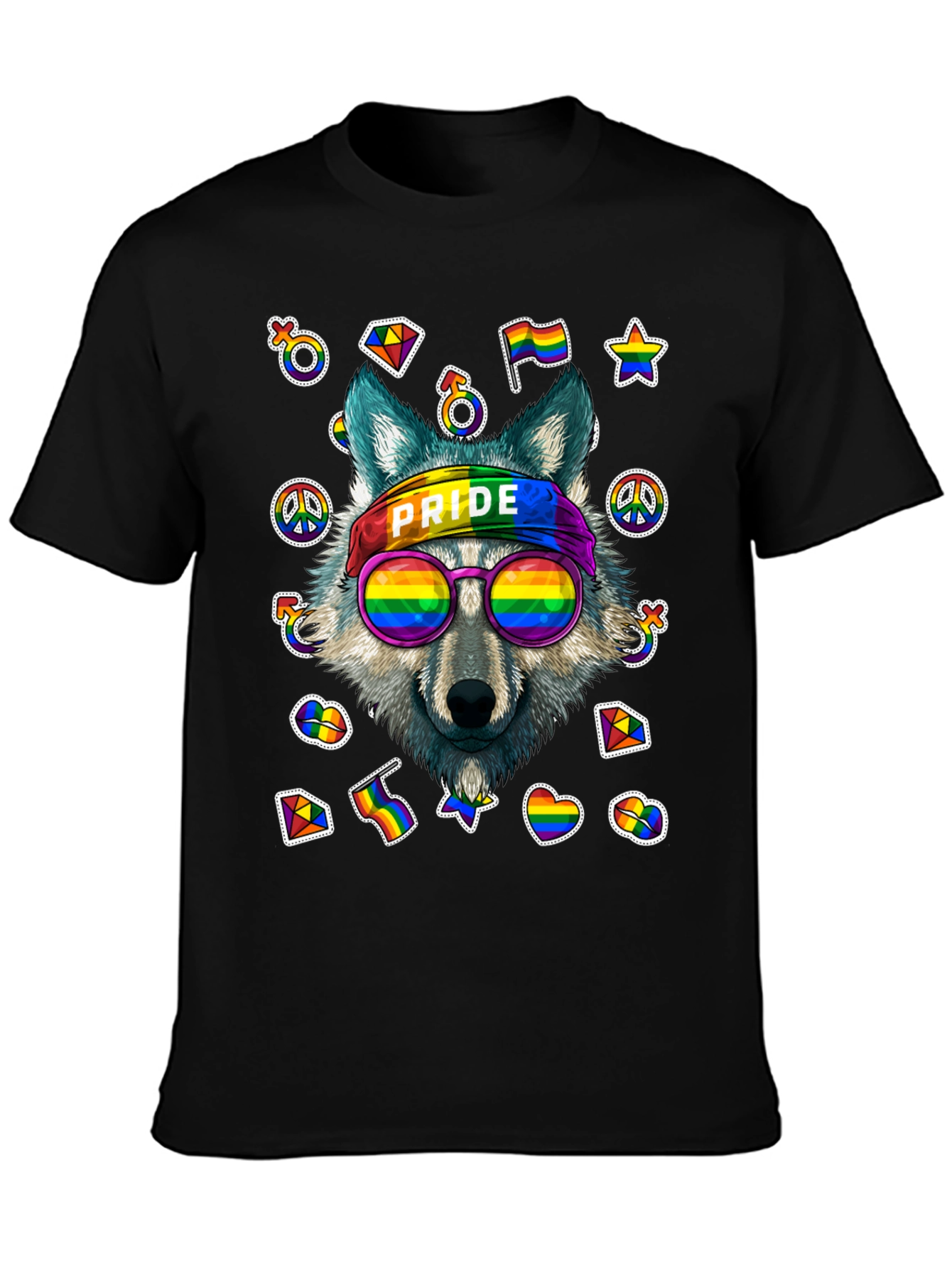 Pride Wolf Graphic Tee - LGBTQ+ Support Shirt