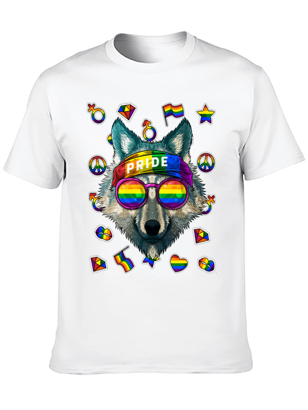 Pride Wolf Graphic Tee - LGBTQ+ Support Shirt