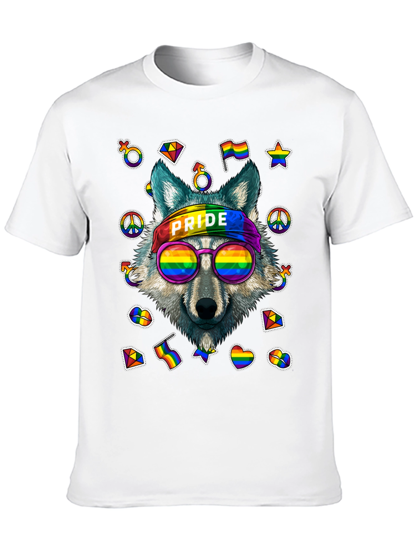 Pride Wolf Graphic Tee - LGBTQ+ Support Shirt