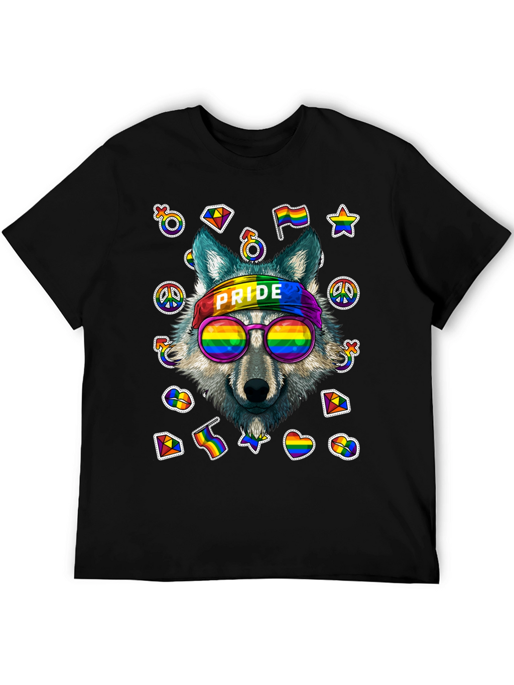 Pride Wolf Graphic Tee - LGBTQ+ Support Shirt