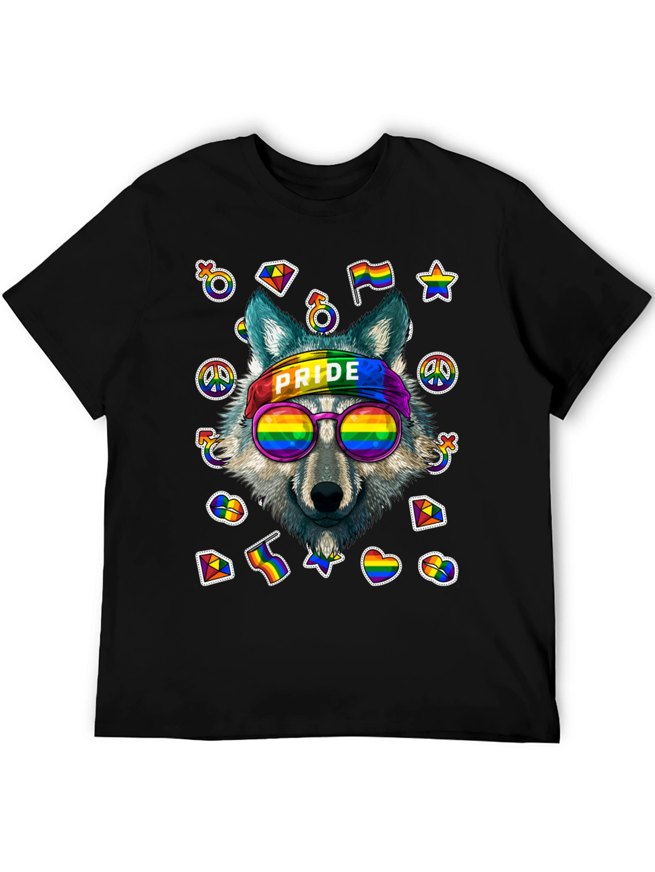 Pride Wolf Graphic Tee - LGBTQ+ Support Shirt