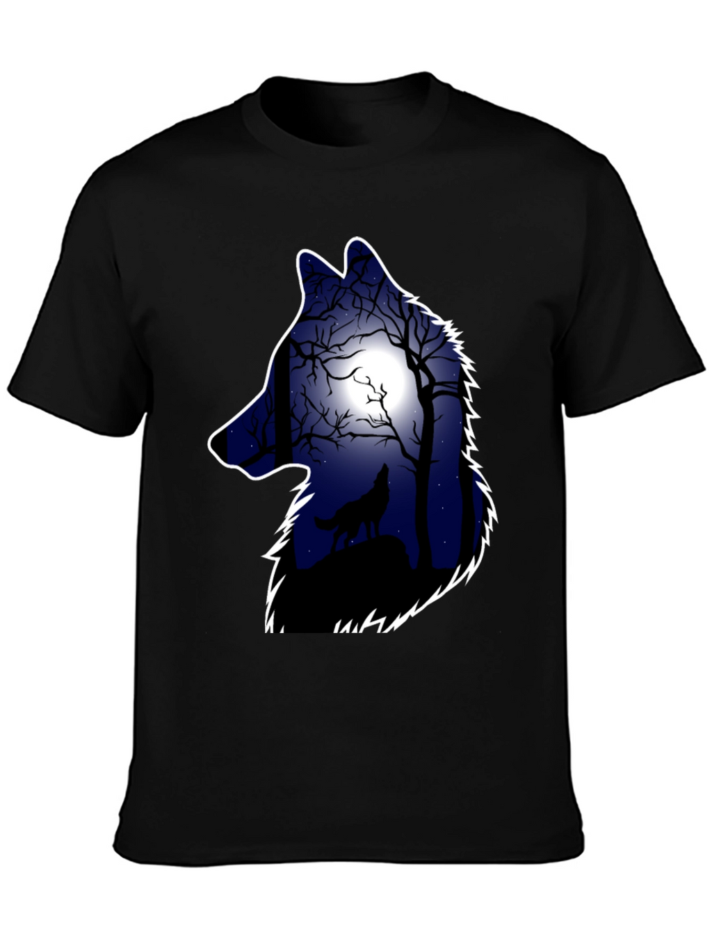 Wolf Silhouette Moon Graphic Tee