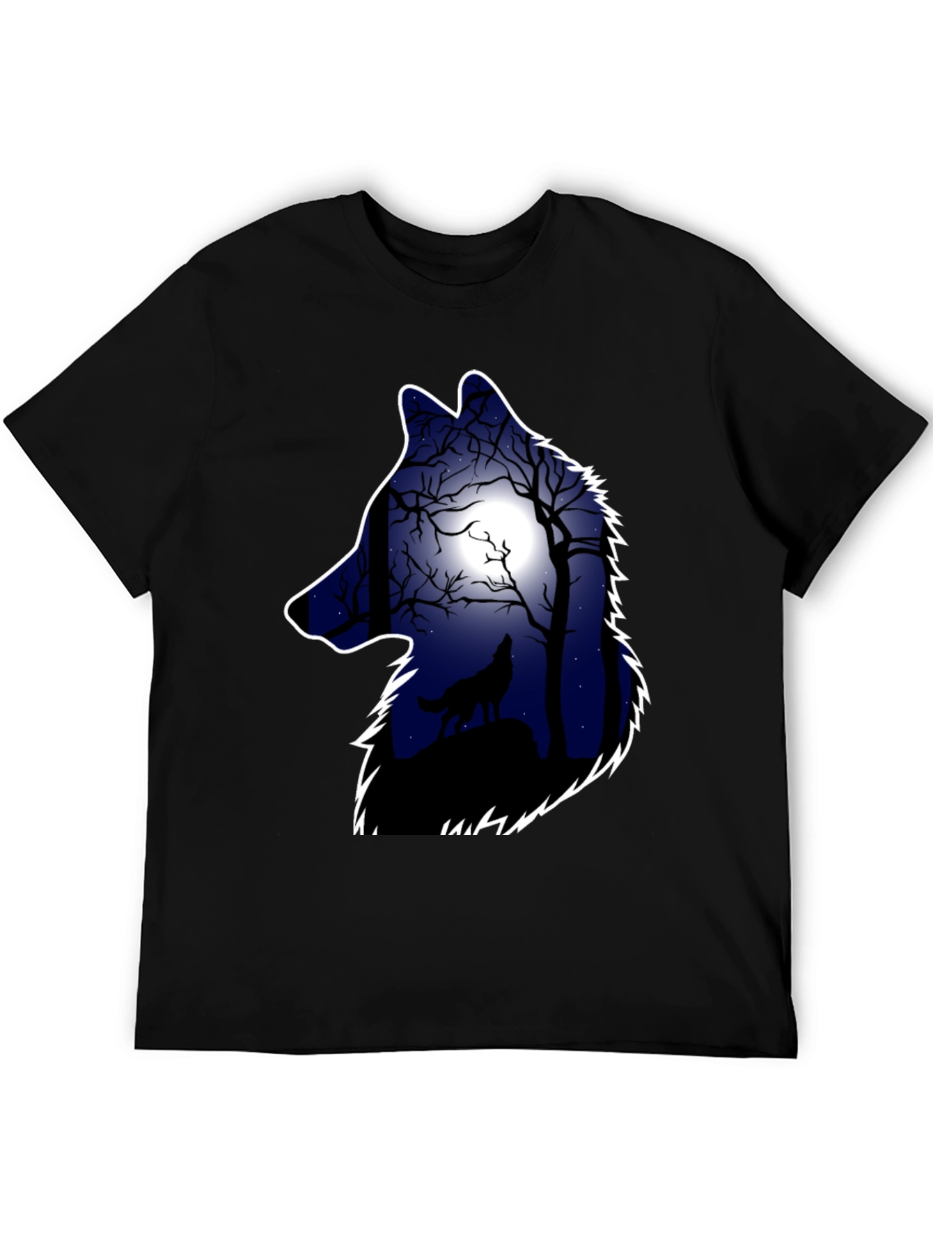 Wolf Silhouette Moon Graphic Tee