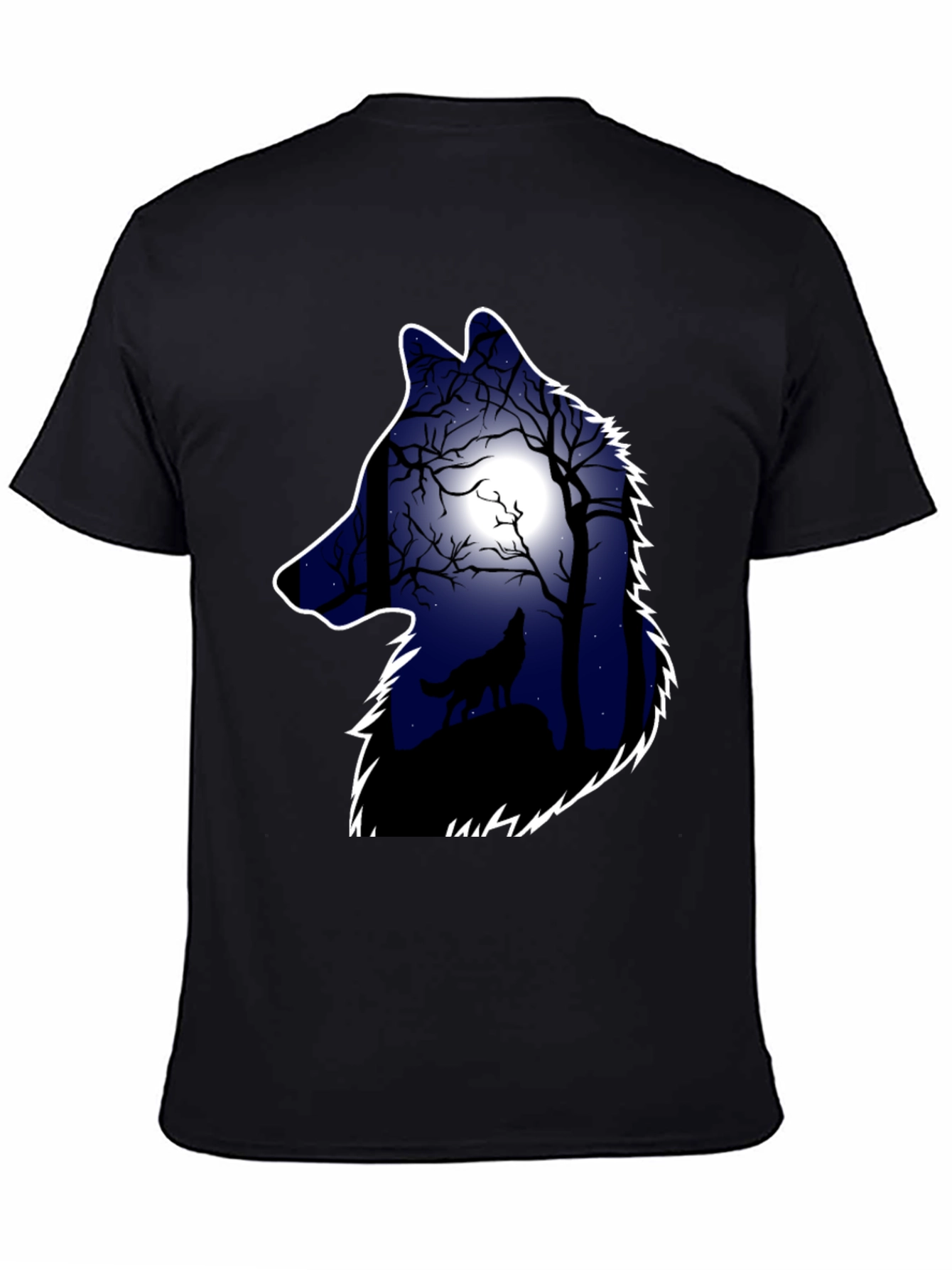 Wolf Silhouette Moon Graphic Tee
