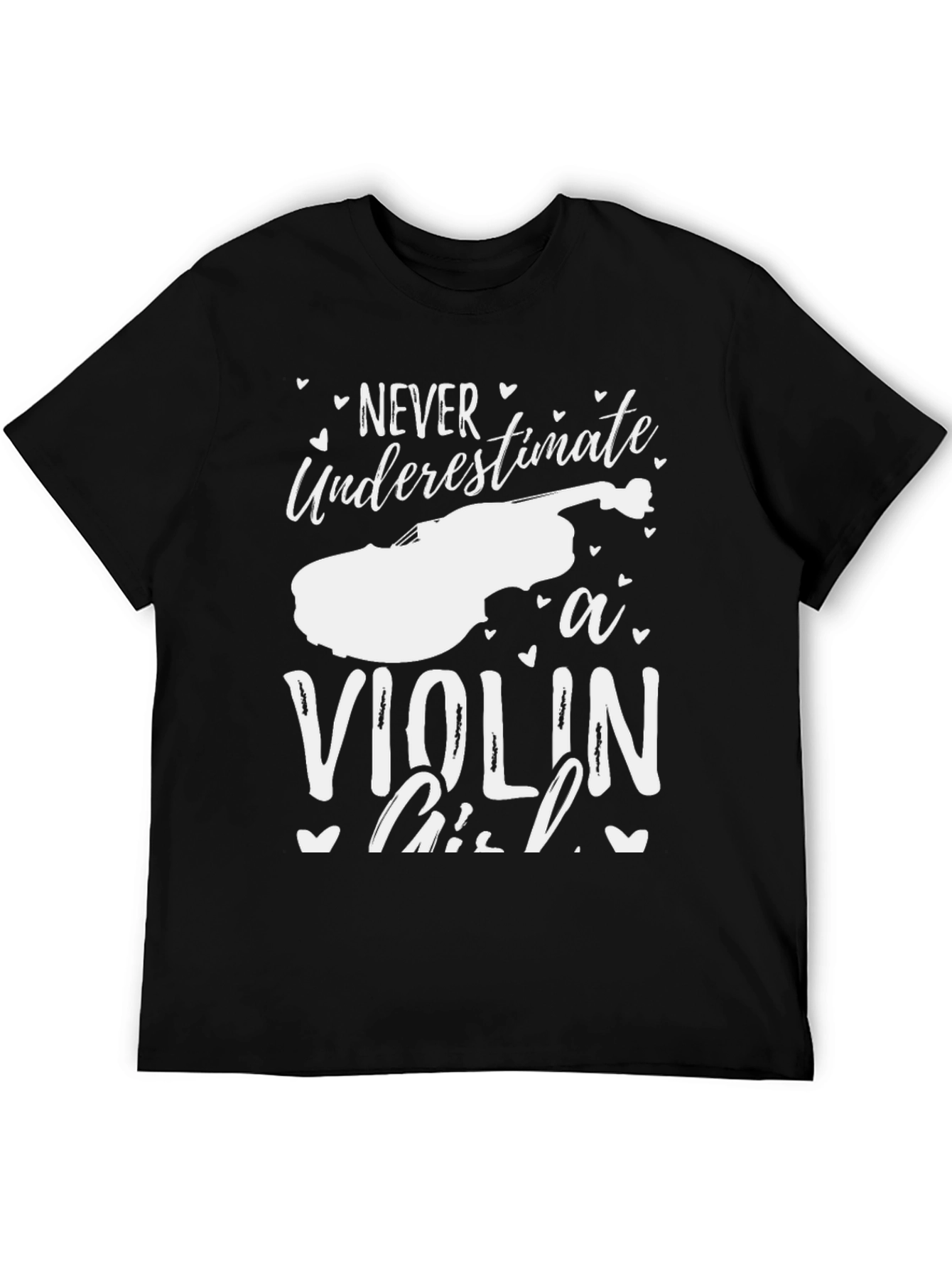 Never Underestimate a Violin Girl Black T-Shirt
