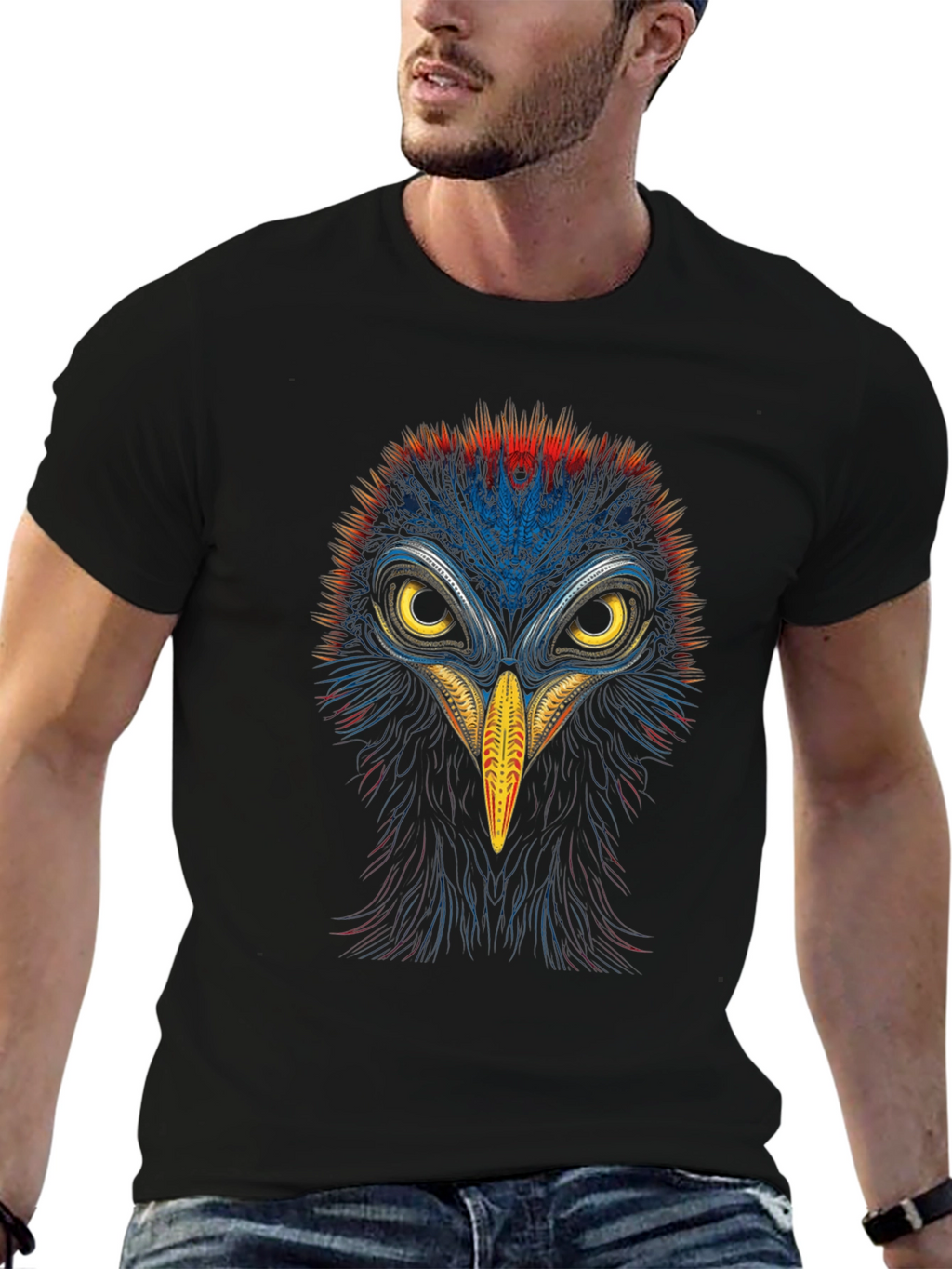 Vibrant Bird Graphic Tee - Bold & Unique Design