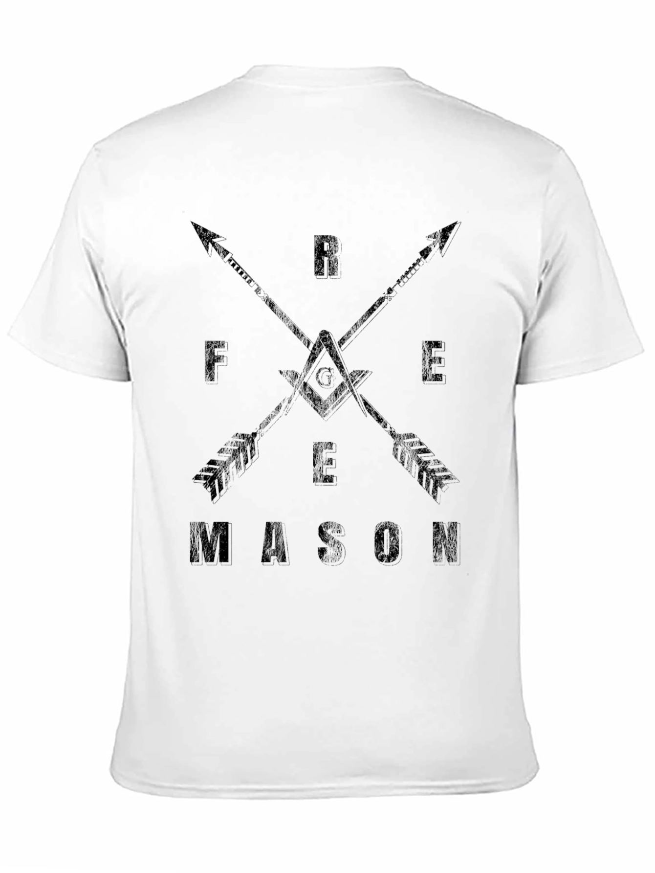Freemason Arrow Design T-Shirt - Classic Black Cotton Tee