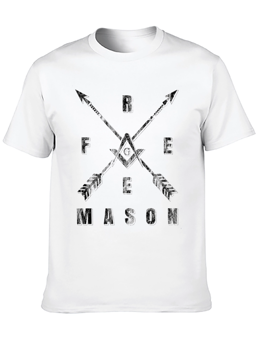 Freemason Arrow Design T-Shirt - Classic Black Cotton Tee