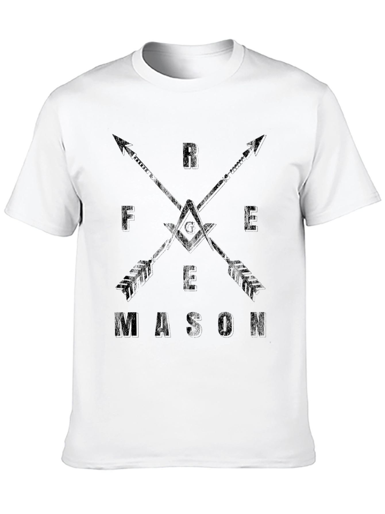 Freemason Arrow Design T-Shirt - Classic Black Cotton Tee