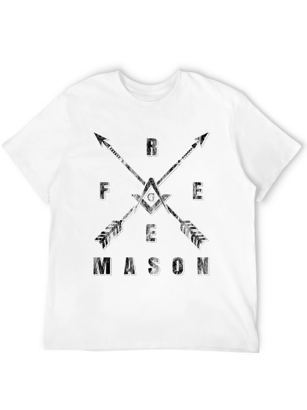 Freemason Arrow Design T-Shirt - Classic Black Cotton Tee