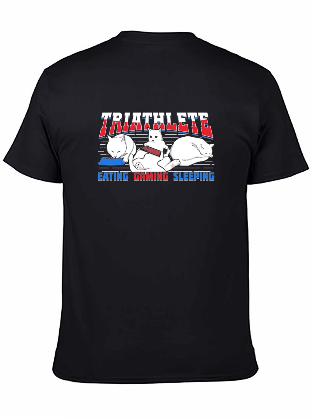 Triathlete Cat Lover T-Shirt Funny Cute Design