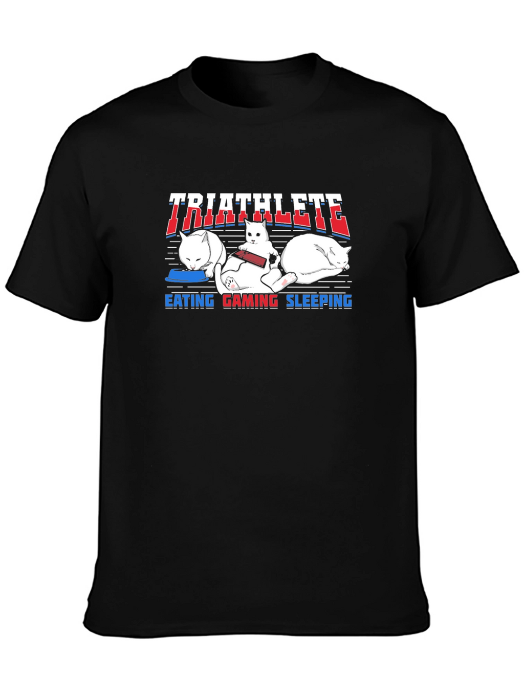 Triathlete Cat Lover T-Shirt Funny Cute Design