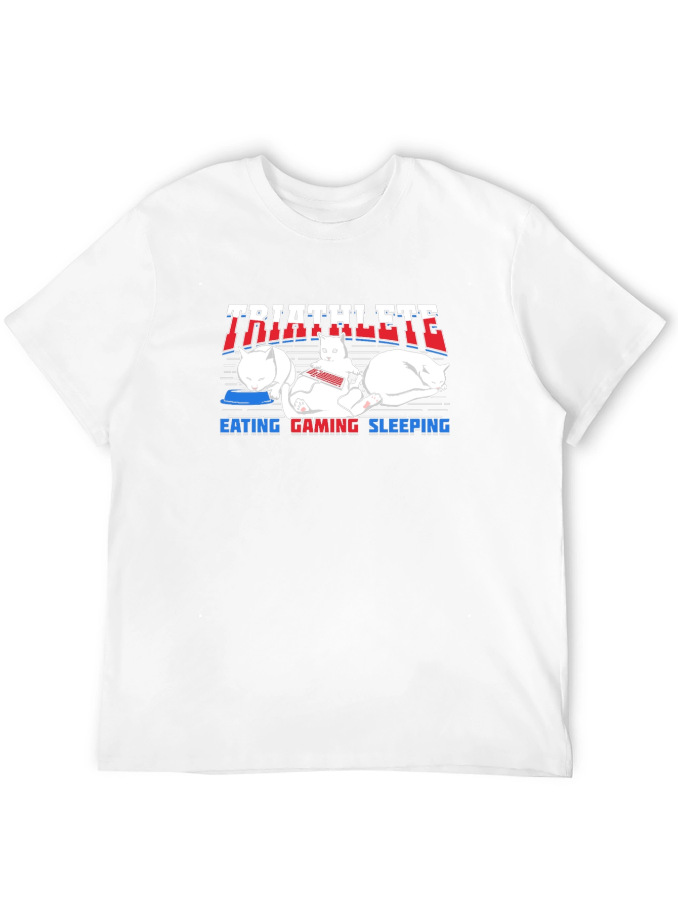 Triathlete Cat Lover T-Shirt Funny Cute Design