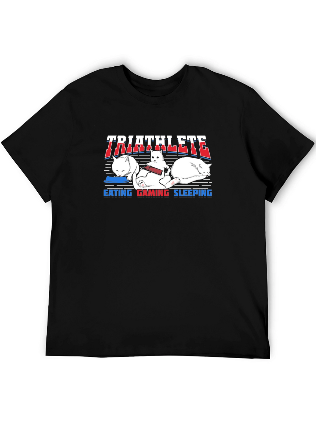 Triathlete Cat Lover T-Shirt Funny Cute Design