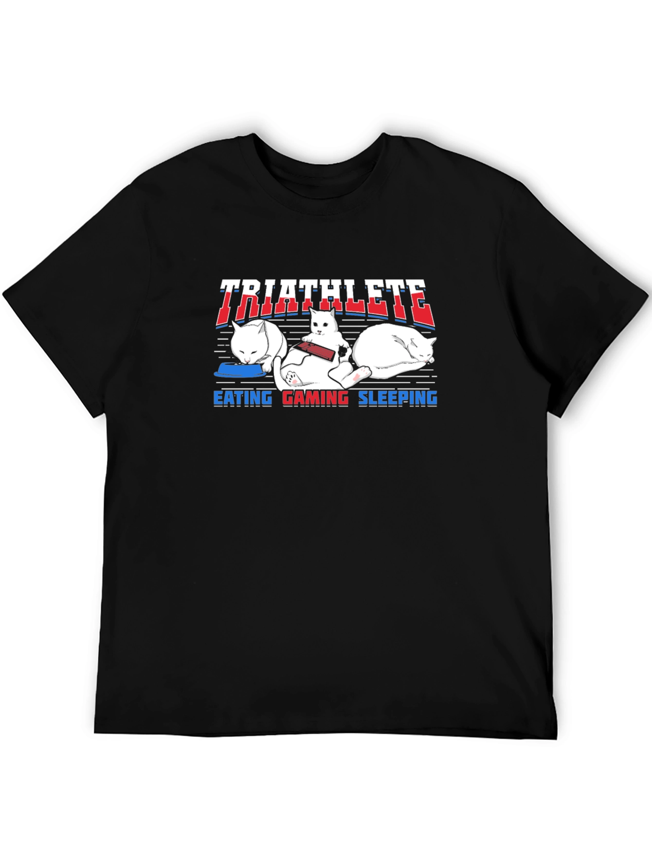 Triathlete Cat Lover T-Shirt Funny Cute Design